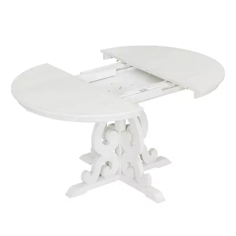 Set da pranzo retrò da 5 pezzi con tavolo allungabile e 4 sedie imbottite, prolunga da 40 cm, ideale per cucina e sala da pranzo