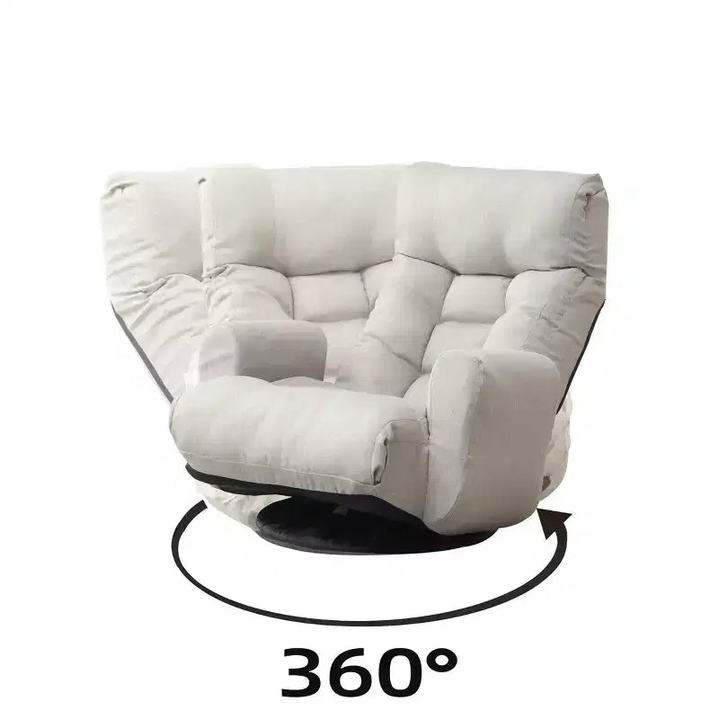 GDFStudio Sorrel moderne draaifauteuil met linnen bekleding, 360 graden draaibaar, met verstelbare rugleuning en voetenbank
