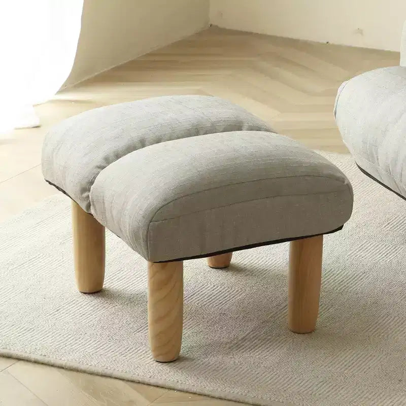 GDFStudio Sorrel moderne draaifauteuil met linnen bekleding, 360 graden draaibaar, met verstelbare rugleuning en voetenbank