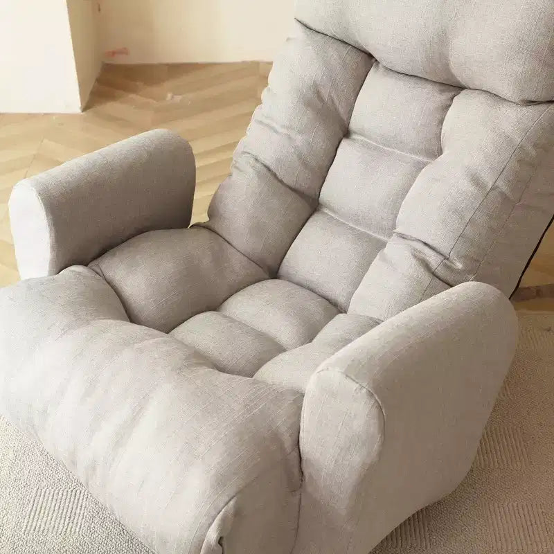 GDFStudio Sorrel moderne draaifauteuil met linnen bekleding, 360 graden draaibaar, met verstelbare rugleuning en voetenbank