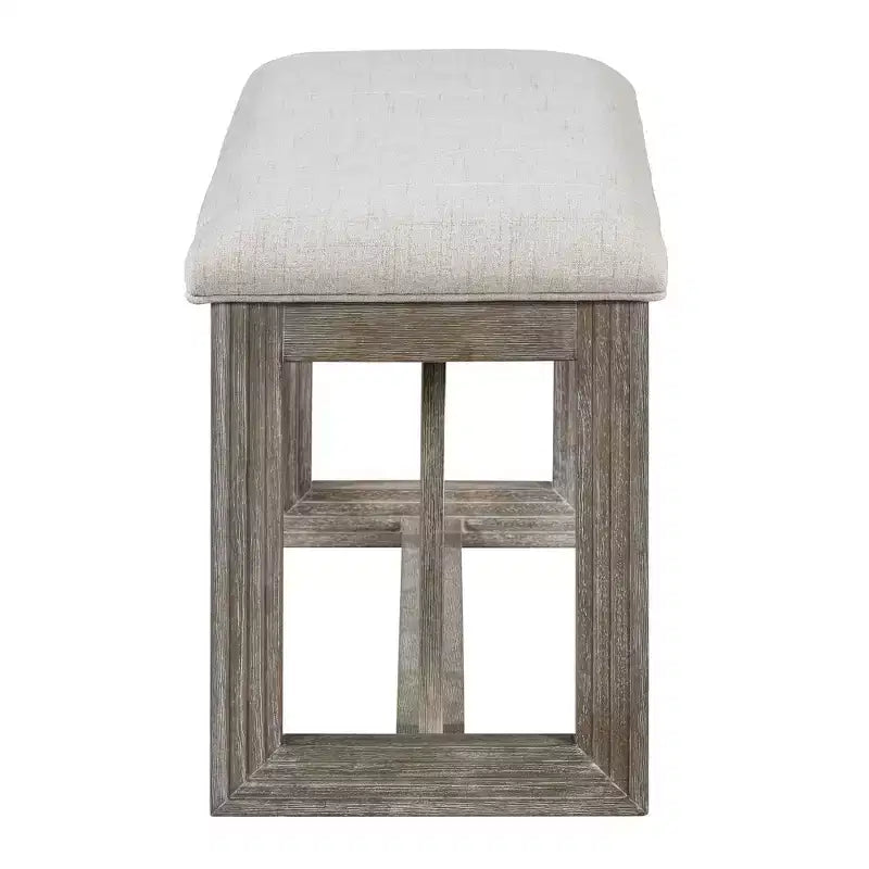 GDFStudio Monica, set da pranzo di 6 pezzi con tavolo in legno da 60" e sedie e panca imbottite