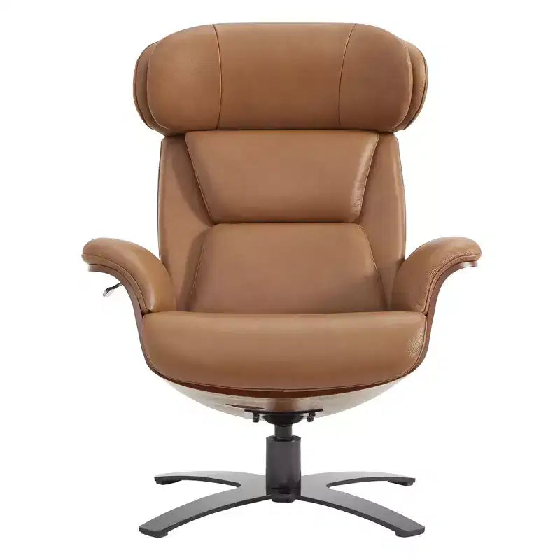 Poltrona reclinabile girevole Spruce&Spring con pouf e poggiatesta regolabile