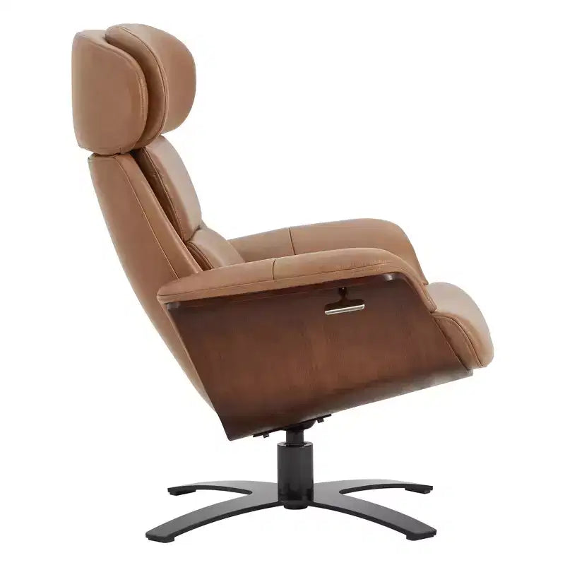 Poltrona reclinabile girevole Spruce&Spring con pouf e poggiatesta regolabile