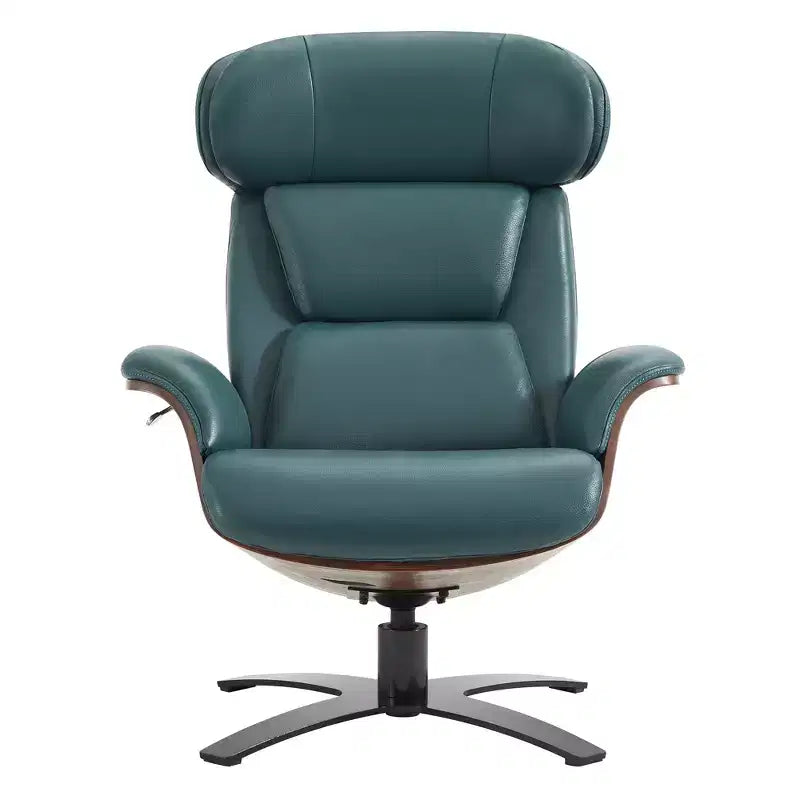 Poltrona reclinabile girevole Spruce&Spring con pouf e poggiatesta regolabile