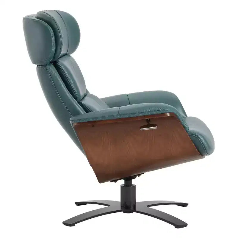Poltrona reclinabile girevole Spruce&Spring con pouf e poggiatesta regolabile