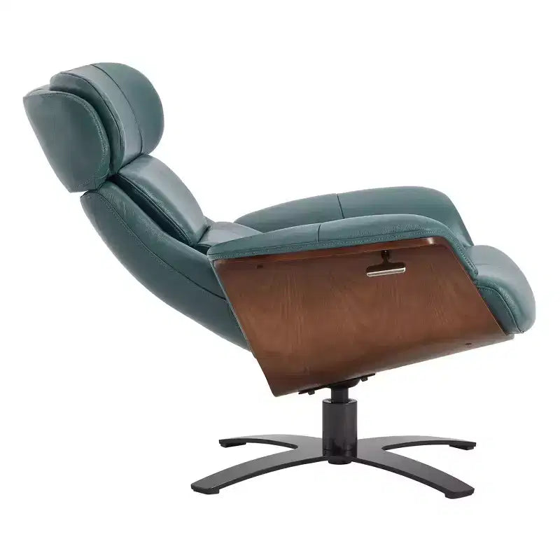 Poltrona reclinabile girevole Spruce&Spring con pouf e poggiatesta regolabile