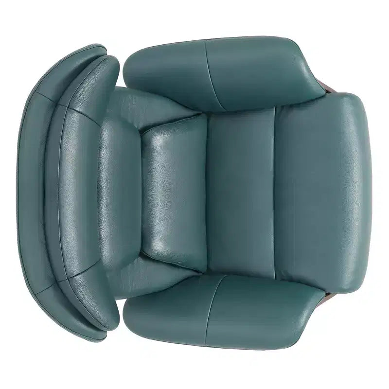 Poltrona reclinabile girevole Spruce&Spring con pouf e poggiatesta regolabile