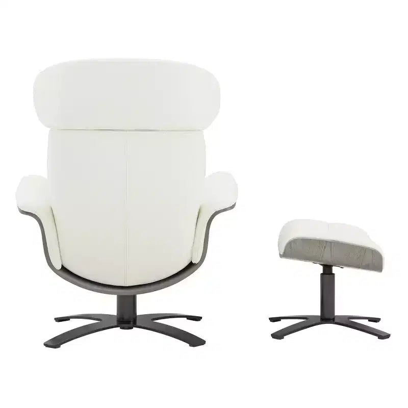 Poltrona reclinabile girevole Spruce&Spring con pouf e poggiatesta regolabile