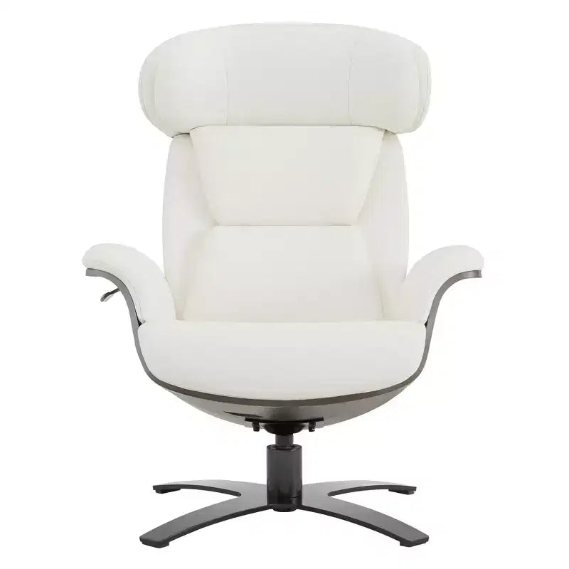 Poltrona reclinabile girevole Spruce&Spring con pouf e poggiatesta regolabile