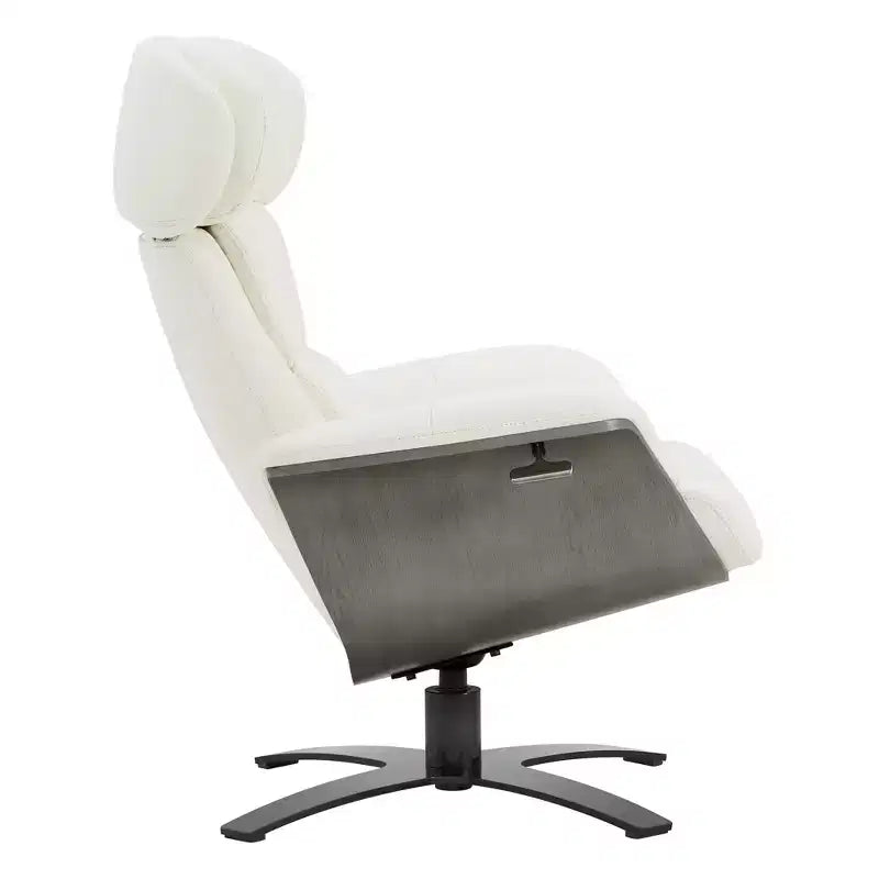 Poltrona reclinabile girevole Spruce&Spring con pouf e poggiatesta regolabile