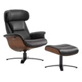 Spruce&Spring Swivel Recliner Chair Set Accent Chair with Ottoman and Adjustable Headrest