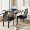 Kitchen Table Chairs Set of 4, Dining Table Set for 4 w/Chairs, 4 Pieces Kitchen Table Set with Upholstered PU Chairs & Metal Frame for Small Space
