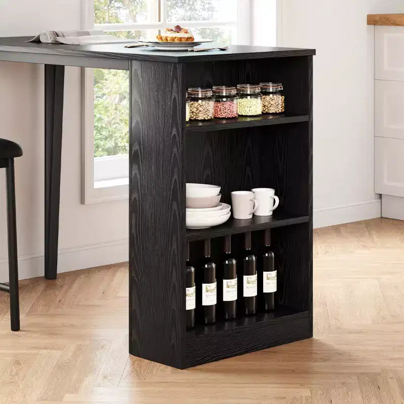 Set tavolo da pranzo per 2, tavolo e sedie da cucina altezza bancone con ripiani portaoggetti, set tavolo da bar con 2 sedie imbottite, set tavolo da pranzo