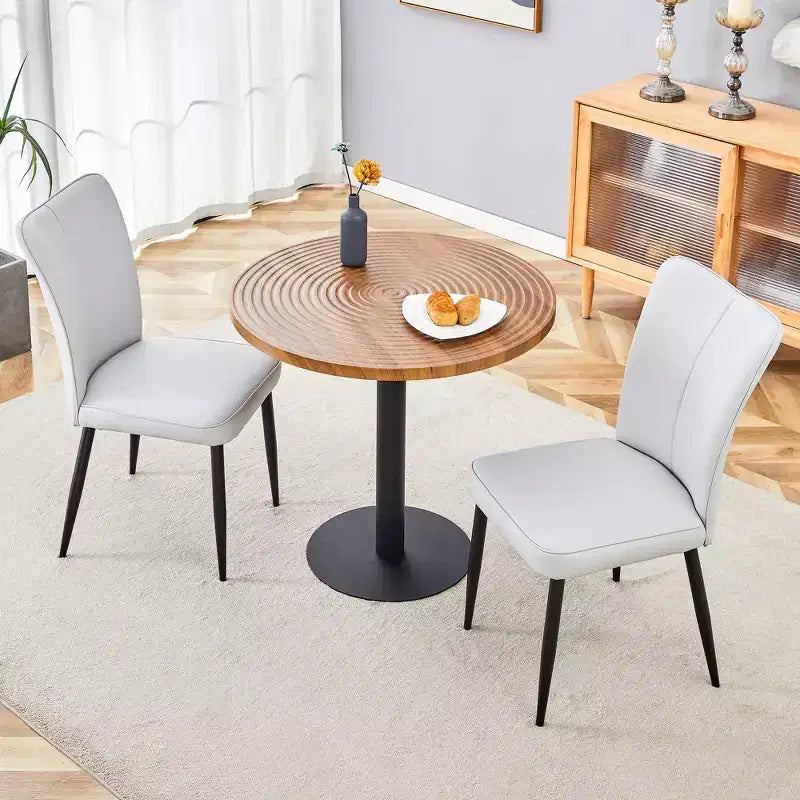 3/5 Piece Dining Table Set Round Kitchen Table Set Space-Saving Dinette with 2/4 Upholstered Chairs - ModernLuxe