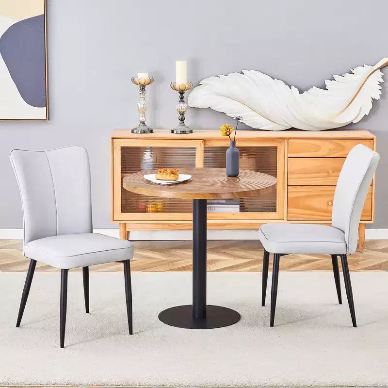 Set tavolo da pranzo 3/5 pezzi, set tavolo da cucina rotondo, tavolo da pranzo salvaspazio con 2/4 sedie imbottite - ModernLuxe