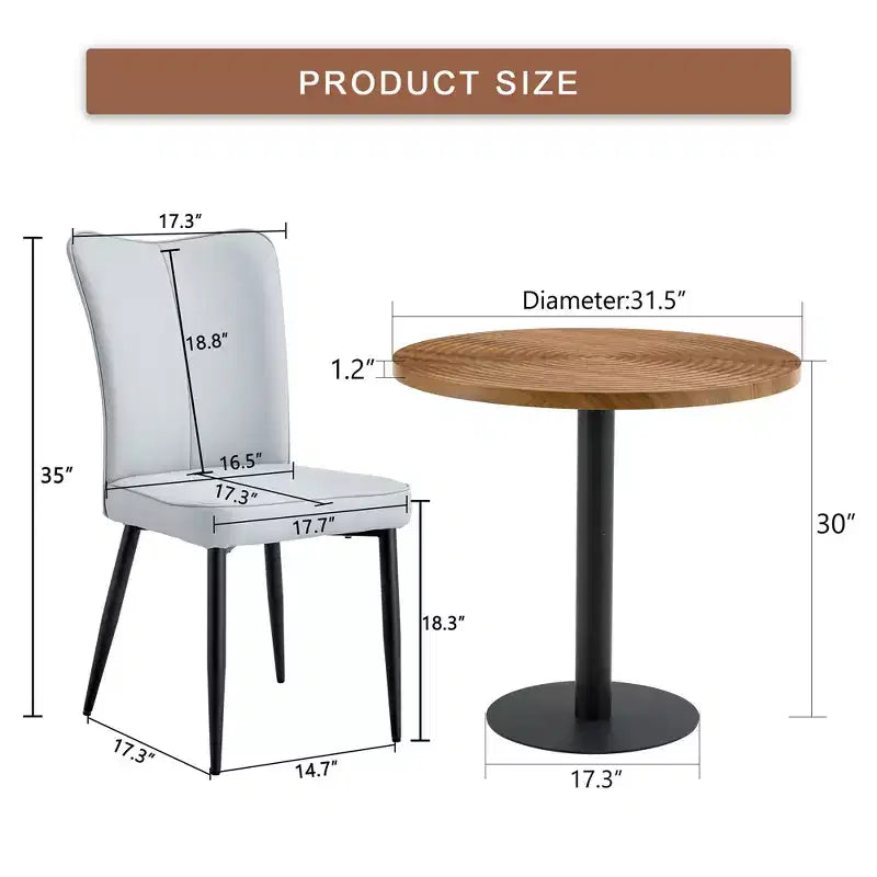 Set tavolo da pranzo 3/5 pezzi, set tavolo da cucina rotondo, tavolo da pranzo salvaspazio con 2/4 sedie imbottite - ModernLuxe