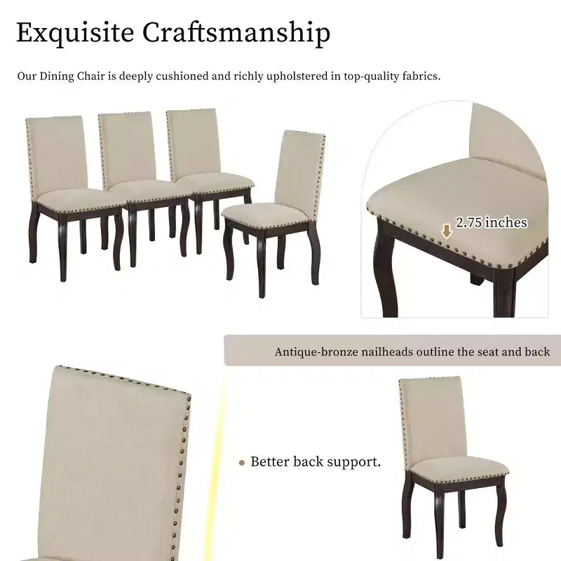 GDFStudio Dana Set da 5 Pezzi Tavolo da Pranzo con Tavolo Rotondo Allungabile e Sedie Imbottite