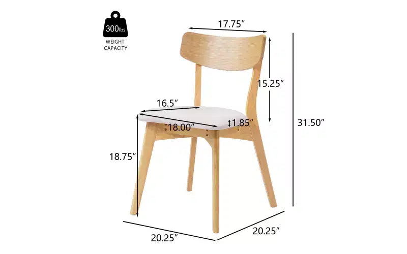 Christopher Knight Home Adrian Set da Pranzo 5 Pezzi Moderno Metà Secolo con Tavolo in Legno e Sedie Imbottite