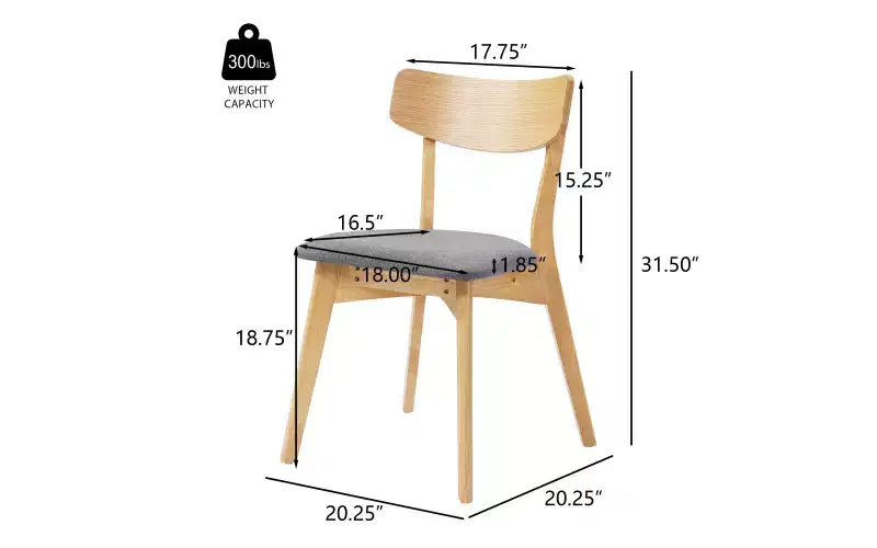 Christopher Knight Home Adrian Set da Pranzo 5 Pezzi Moderno Metà Secolo con Tavolo in Legno e Sedie Imbottite
