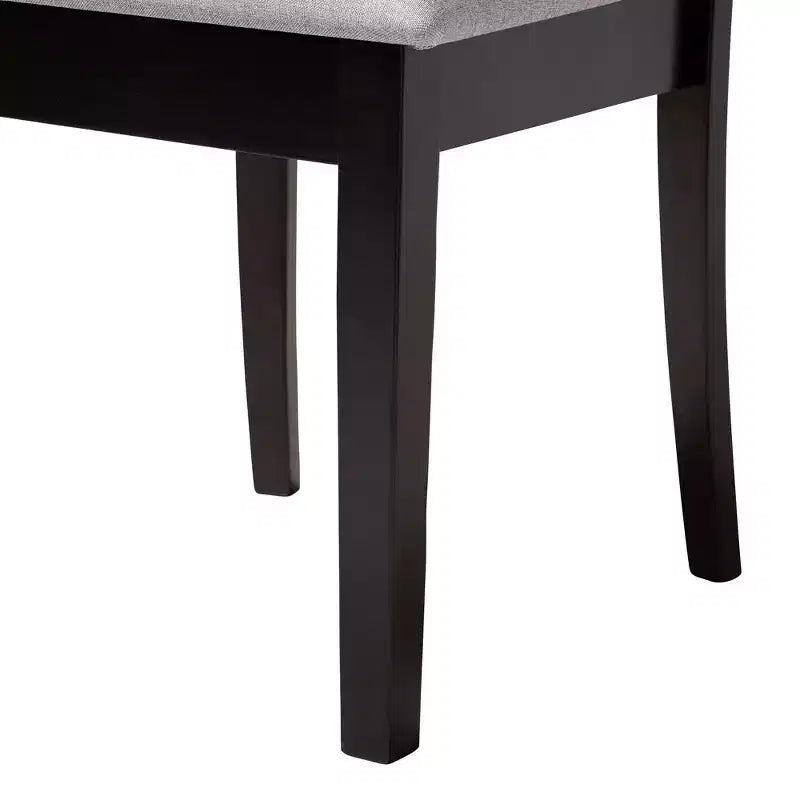 Set da pranzo 5 pezzi Baxton Studio Nellie in tessuto grigio moderno e legno marrone scuro