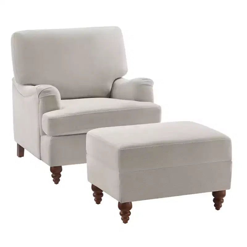 GDFStudio Candor modernes Set aus Polstersessel und Hocker