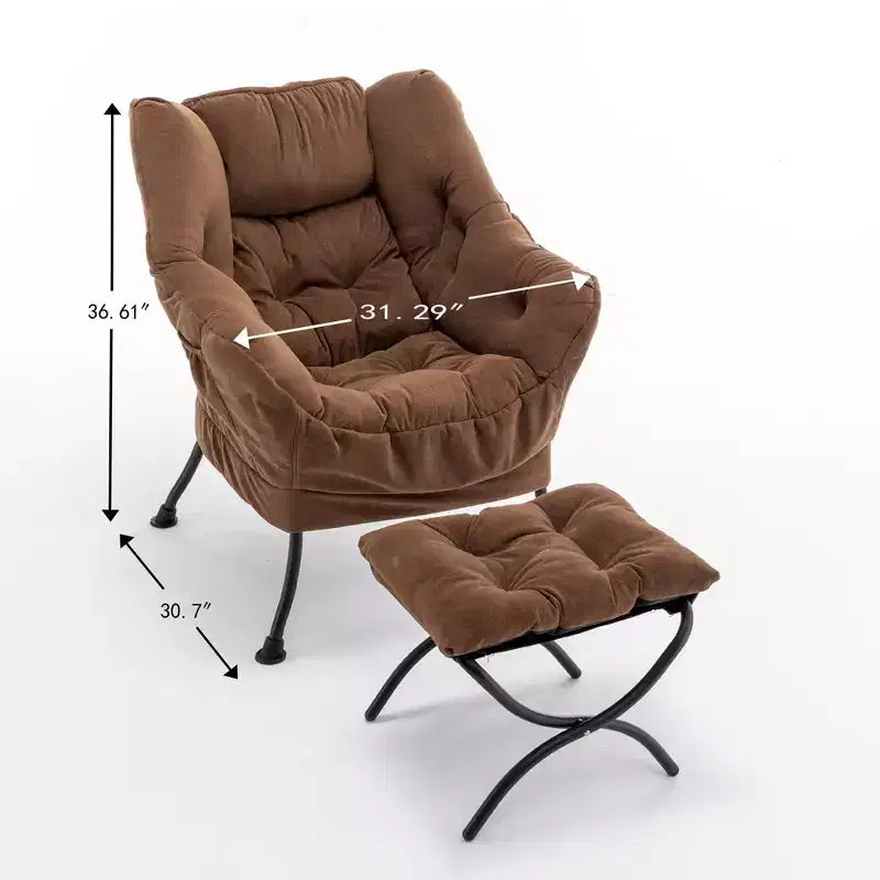 Poltrona reclinabile moderna Okak con poggiapiedi pouf, comoda sedia per il tempo libero per soggiorni, aree relax