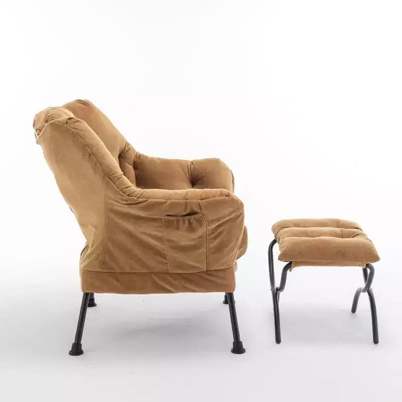 Poltrona reclinabile moderna Okak con poggiapiedi pouf, comoda sedia per il tempo libero per soggiorni, aree relax