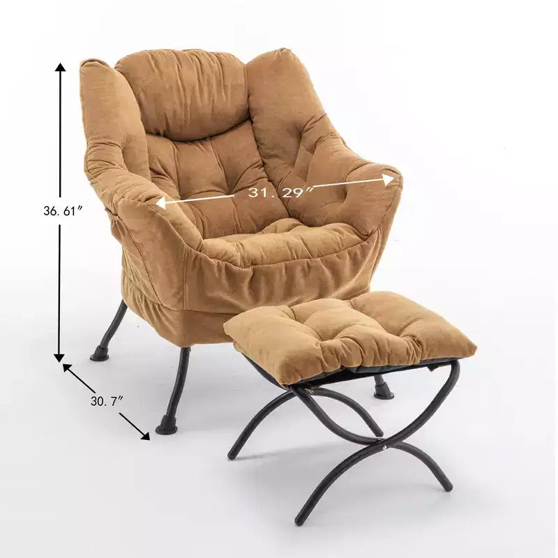Poltrona reclinabile moderna Okak con poggiapiedi pouf, comoda sedia per il tempo libero per soggiorni, aree relax