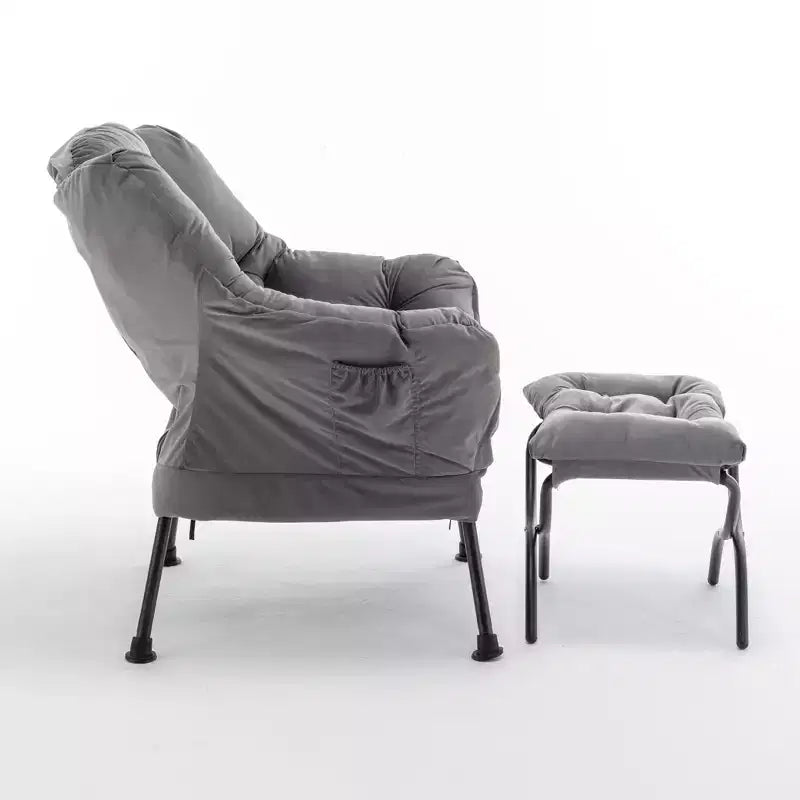 Poltrona reclinabile moderna Okak con poggiapiedi pouf, comoda sedia per il tempo libero per soggiorni, aree relax