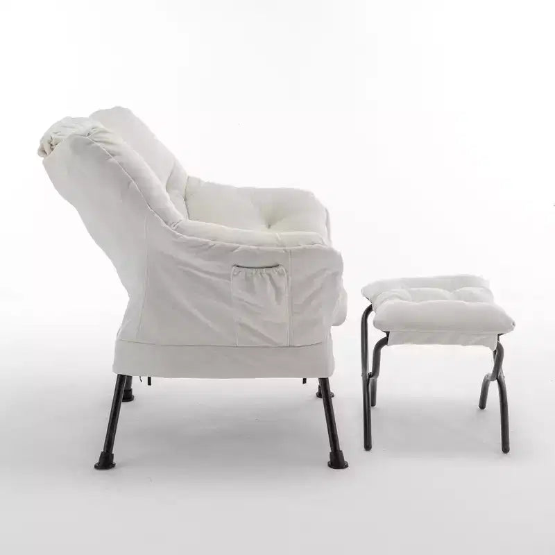 Poltrona reclinabile moderna Okak con poggiapiedi pouf, comoda sedia per il tempo libero per soggiorni, aree relax