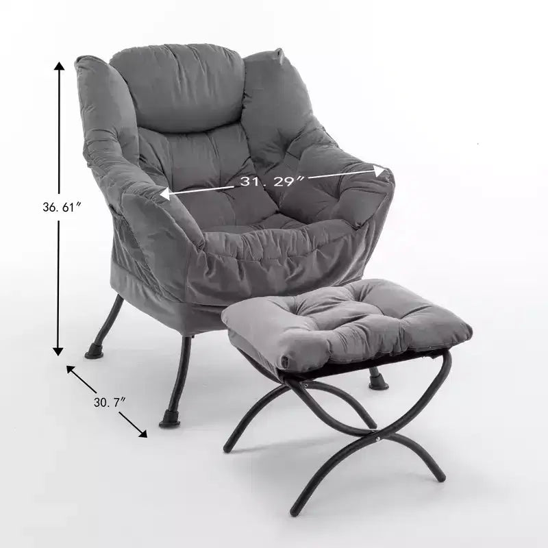 Poltrona reclinabile moderna Okak con poggiapiedi pouf, comoda sedia per il tempo libero per soggiorni, aree relax