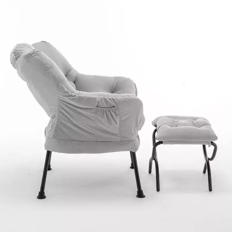 Poltrona reclinabile moderna Okak con poggiapiedi pouf, comoda sedia per il tempo libero per soggiorni, aree relax