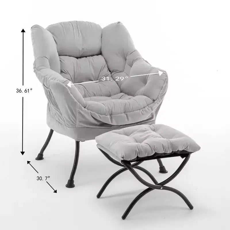 Poltrona reclinabile moderna Okak con poggiapiedi pouf, comoda sedia per il tempo libero per soggiorni, aree relax