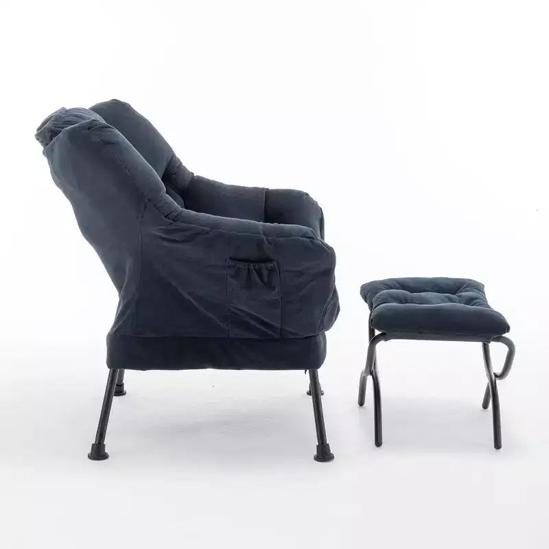 Poltrona reclinabile moderna Okak con poggiapiedi pouf, comoda sedia per il tempo libero per soggiorni, aree relax