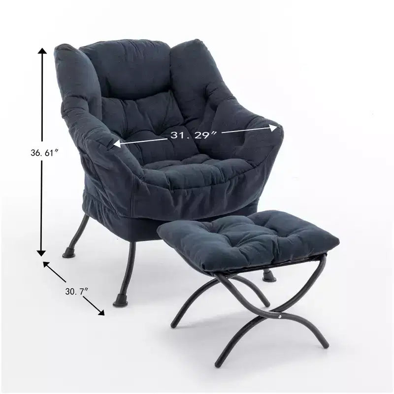 Poltrona reclinabile moderna Okak con poggiapiedi pouf, comoda sedia per il tempo libero per soggiorni, aree relax