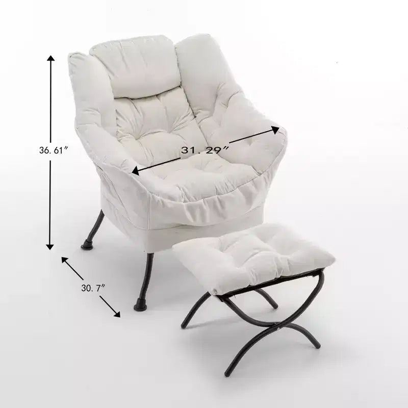 Poltrona reclinabile moderna Okak con poggiapiedi pouf, comoda sedia per il tempo libero per soggiorni, aree relax