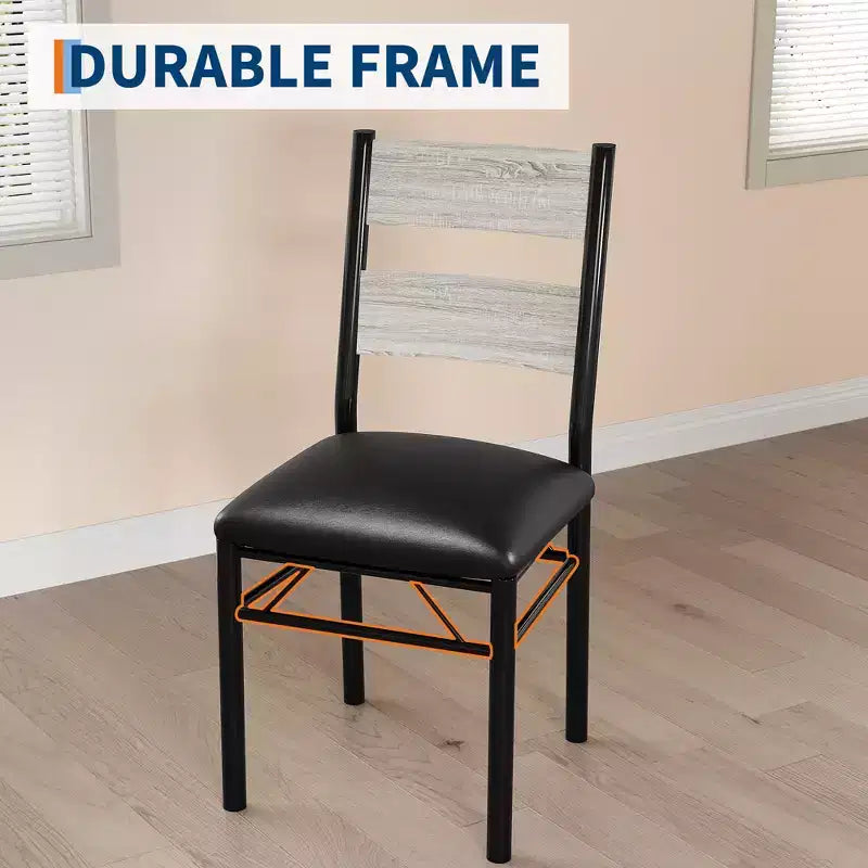 Set tavolo da pranzo per 4 persone con protezione angolare, set tavolo e sedie da cucina in legno da 4 con sedie imbottite per appartamento, grigio