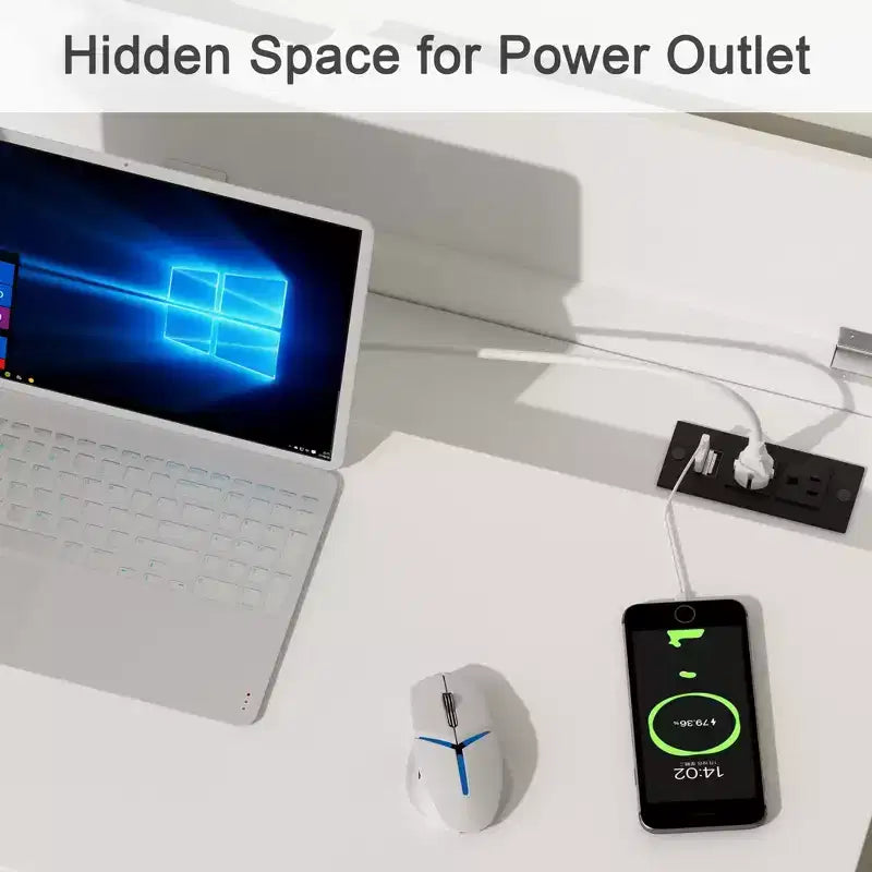 Okak Tavolino da Toeletta Moderno con Specchio e Porte USB, Piccola Scrivania da Trucco con Cassetti di Grande Capacità, Tavolo Trucco per Camere da Letto