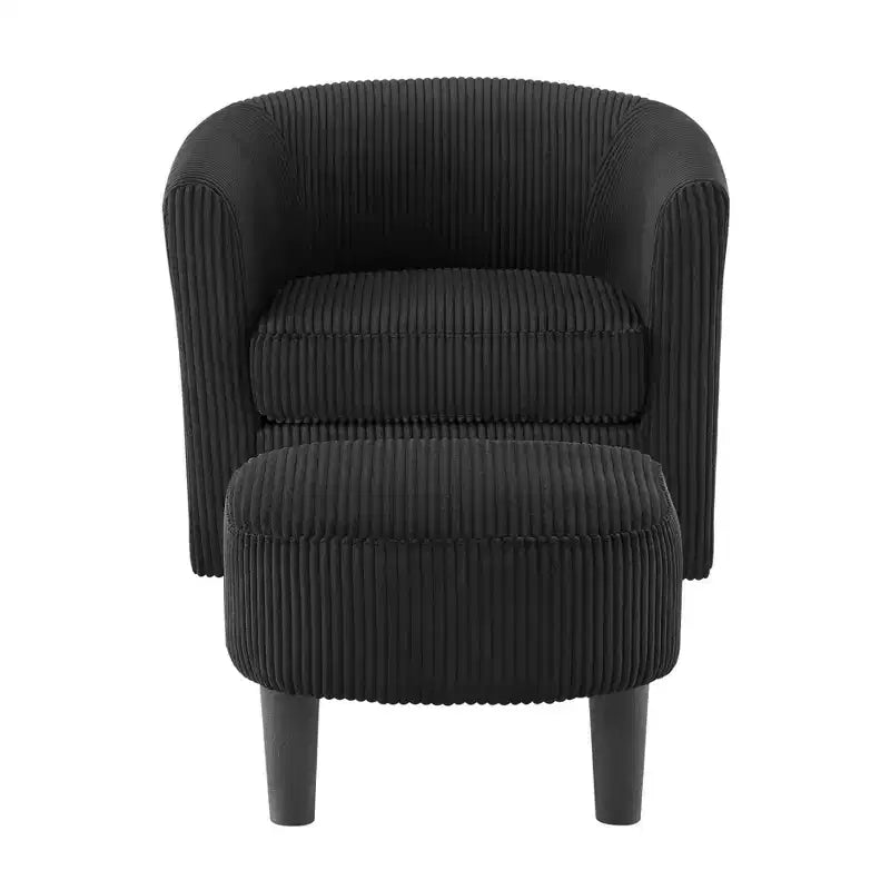 Homy Casa Poltrona a barilotto girevole moderna e pouf Set seduta lounge accogliente