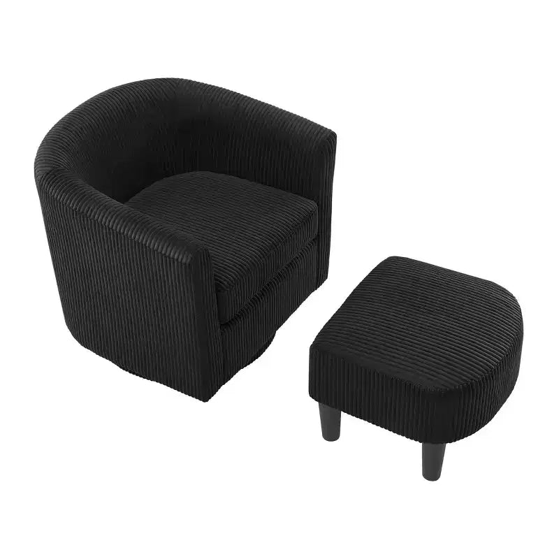 Homy Casa Poltrona a barilotto girevole moderna e pouf Set seduta lounge accogliente