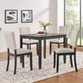 GDFStudio Amelia Farmhouse 5 Piece Square Dining Table with 4 Upholstered Chairs
