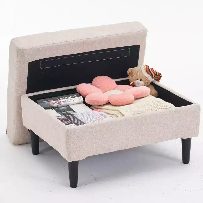 Modernes gepolstertes Sessel- und Stauraumhocker-Set Brooke von GDFStudio mit Knopfheftung