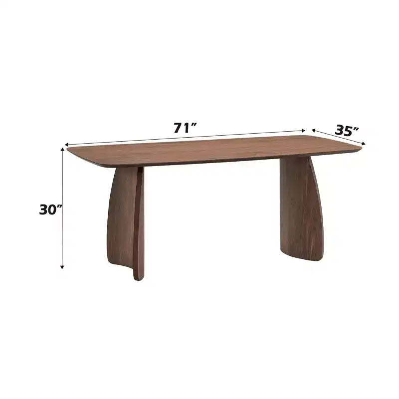 Set da Pranzo di 5 Pezzi GDFStudio Neihart in Tessuto e Legno di Gomma con Base Curva