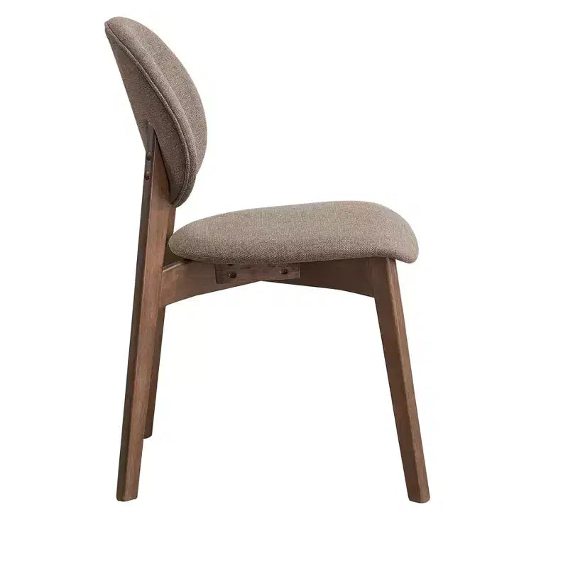 Set da Pranzo di 5 Pezzi GDFStudio Neihart in Tessuto e Legno di Gomma con Base Curva