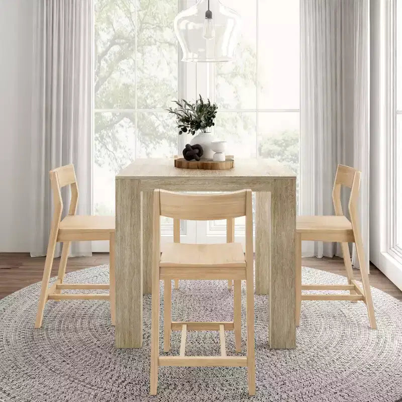 Tavolo alto da bancone moderno Plank and Beam + 2 sedie da bancone moderne (confezione da 2)