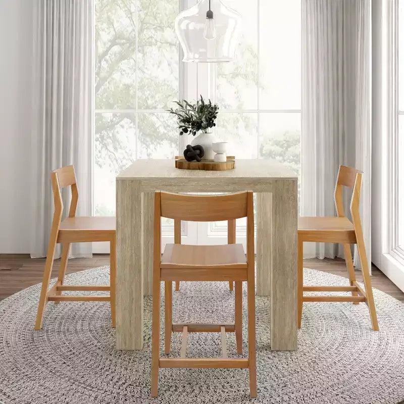 Tavolo alto da bancone moderno Plank and Beam + 2 sedie da bancone moderne (confezione da 2)