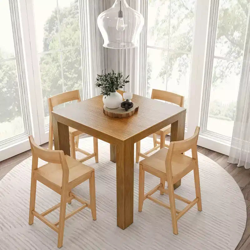 Tavolo alto da bancone moderno Plank and Beam + 2 sedie da bancone moderne (confezione da 2)