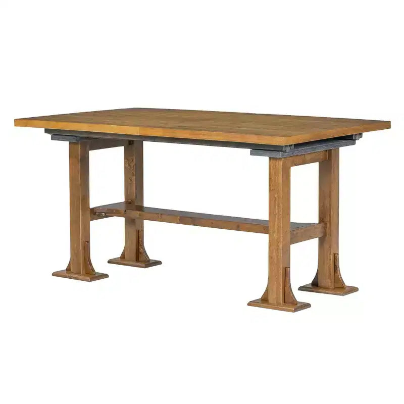 Set da pranzo Whisen 6 pezzi stile rustico con tavolo allungabile, prolunga rimovibile, sedie imbottite e panca