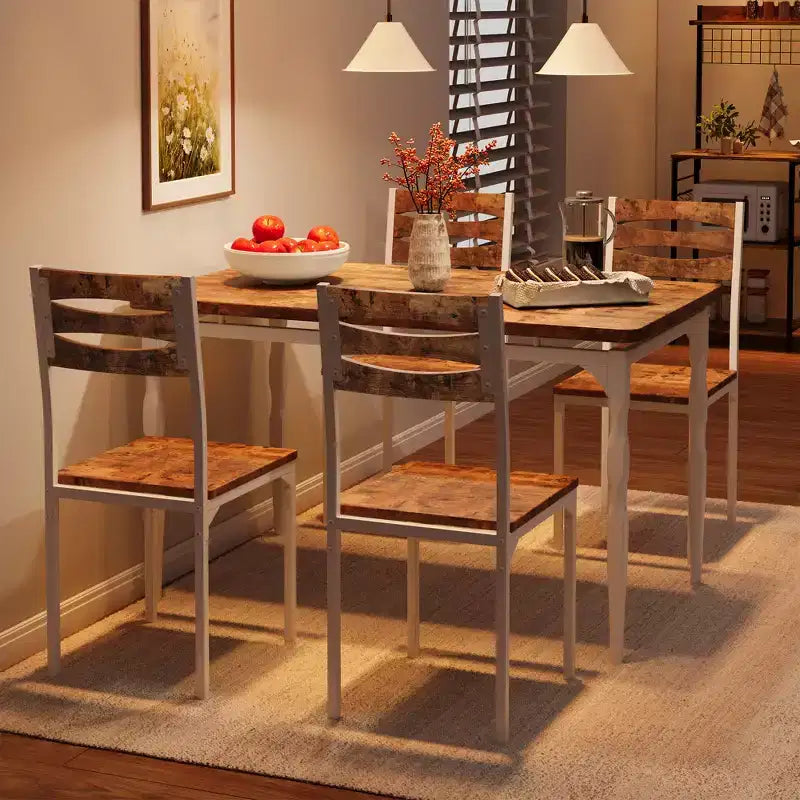 Set da pranzo per 4 persone, gambe del tavolo a spirale, sedute ergonomiche confortevoli, set da tavolo da bar, per piccoli spazi, cucina, appartamento