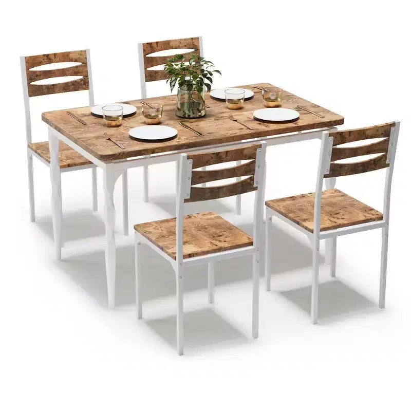 Set da pranzo per 4 persone, gambe del tavolo a spirale, sedute ergonomiche confortevoli, set da tavolo da bar, per piccoli spazi, cucina, appartamento